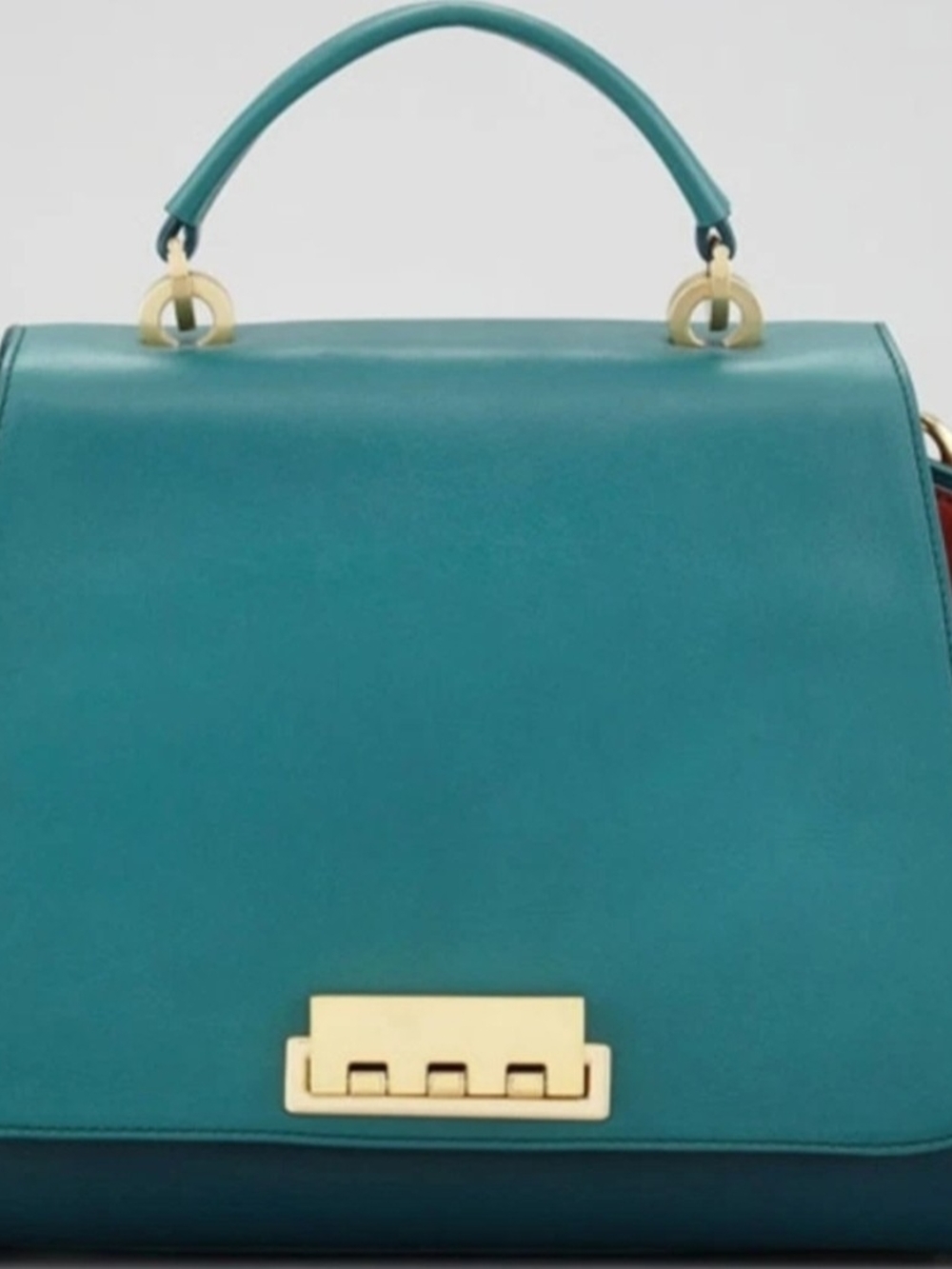 ZAC Zac Posen Womens Eartha Structured Colorblock Leather Satchel  Shoulder Bag